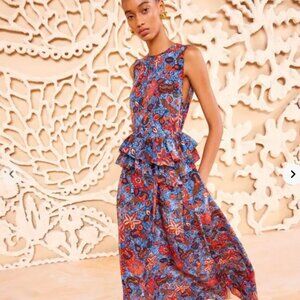 NWOT ULLA JOHNSON Corsica Maxi Dress in Clematis XS $720